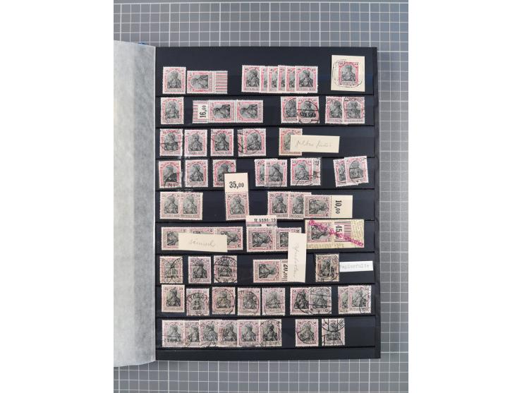 1880/1940 (ca.), interessante Partie in 6 Steckbüchern, dabei u.a. Kolonien sowie schöner Teil Infla mit vielen guten signier