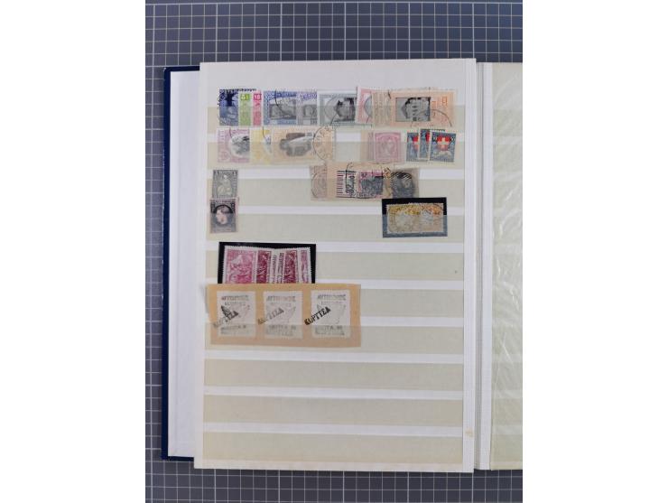 1880/1940 (ca.), interessante Partie in 6 Steckbüchern, dabei u.a. Kolonien sowie schöner Teil Infla mit vielen guten signier