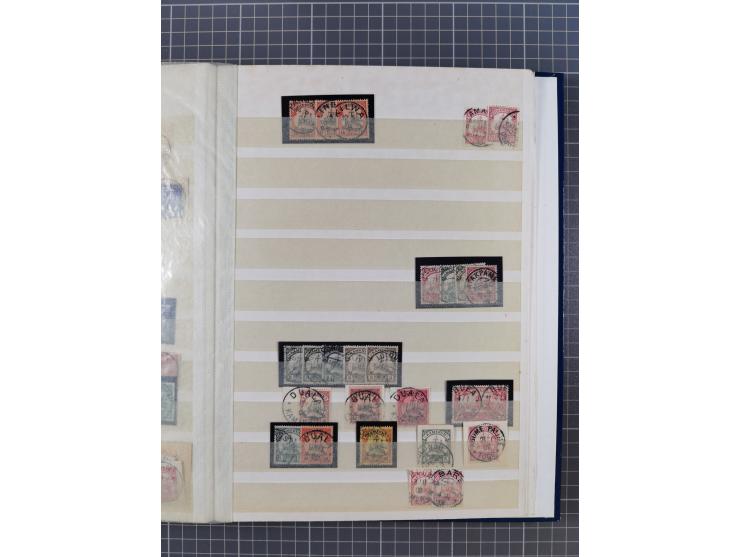 1880/1940 (ca.), interessante Partie in 6 Steckbüchern, dabei u.a. Kolonien sowie schöner Teil Infla mit vielen guten signier