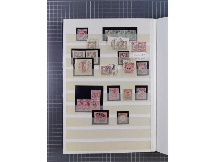 1880/1940 (ca.), interessante Partie in 6 Steckbüchern, dabei u.a. Kolonien sowie schöner Teil Infla mit vielen guten signier