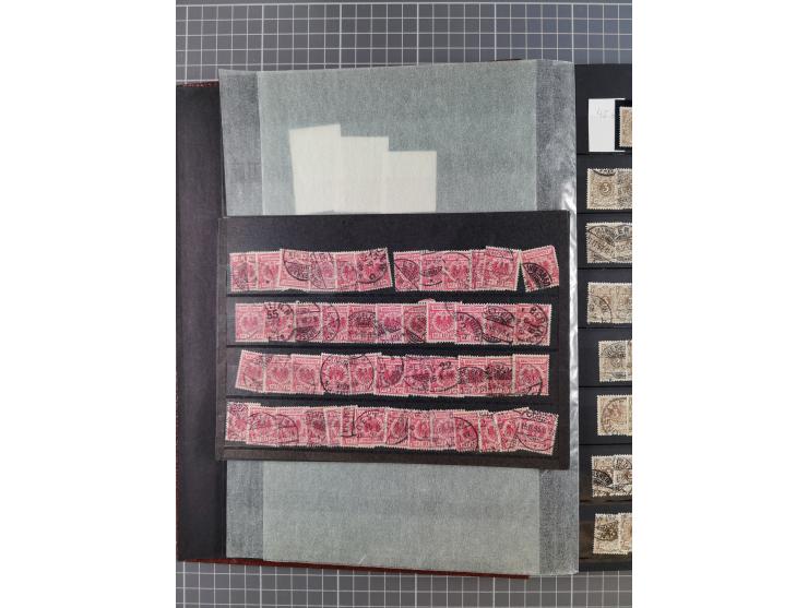 1880/1940 (ca.), interessante Partie in 6 Steckbüchern, dabei u.a. Kolonien sowie schöner Teil Infla mit vielen guten signier