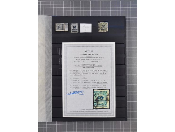 1880/1940 (ca.), interessante Partie in 6 Steckbüchern, dabei u.a. Kolonien sowie schöner Teil Infla mit vielen guten signier