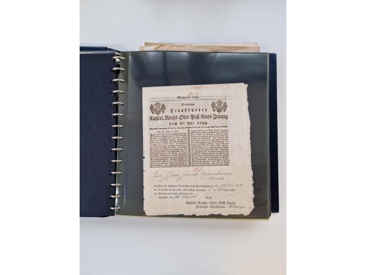 1750/1900 (ca.), Frankfurt am Main, reichhaltiger Sammlungsbestand mit rund 450 Belegen, dabei viele Postscheine der Brief- u
