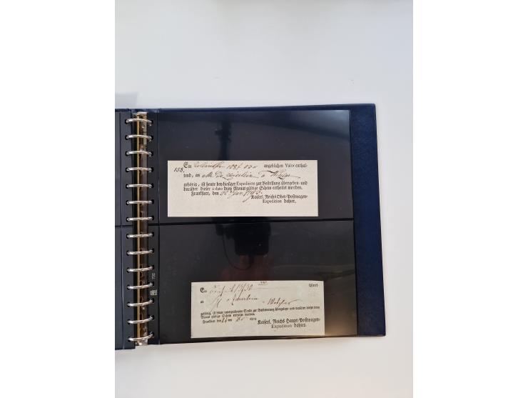 1750/1900 (ca.), Frankfurt am Main, reichhaltiger Sammlungsbestand mit rund 450 Belegen, dabei viele Postscheine der Brief- u