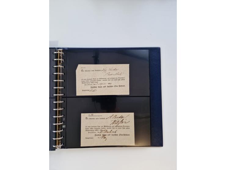 1750/1900 (ca.), Frankfurt am Main, reichhaltiger Sammlungsbestand mit rund 450 Belegen, dabei viele Postscheine der Brief- u