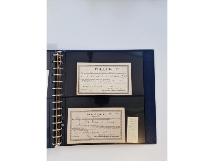 1750/1900 (ca.), Frankfurt am Main, reichhaltiger Sammlungsbestand mit rund 450 Belegen, dabei viele Postscheine der Brief- u