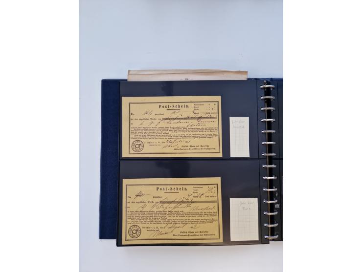 1750/1900 (ca.), Frankfurt am Main, reichhaltiger Sammlungsbestand mit rund 450 Belegen, dabei viele Postscheine der Brief- u