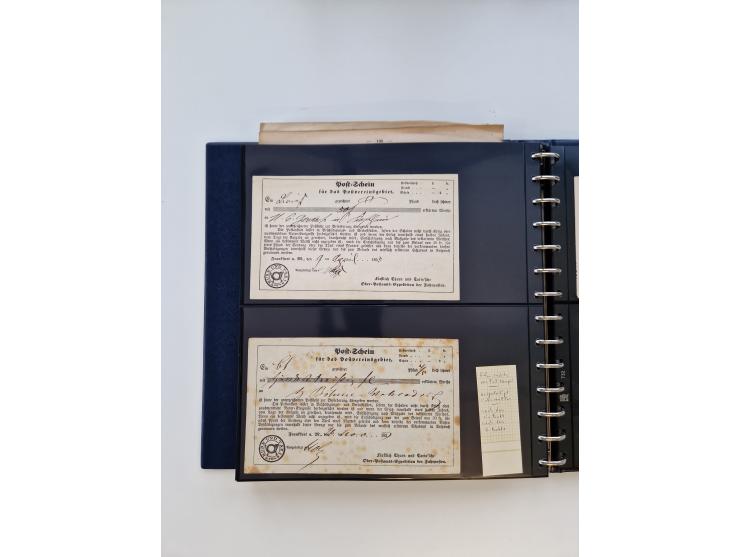 1750/1900 (ca.), Frankfurt am Main, reichhaltiger Sammlungsbestand mit rund 450 Belegen, dabei viele Postscheine der Brief- u