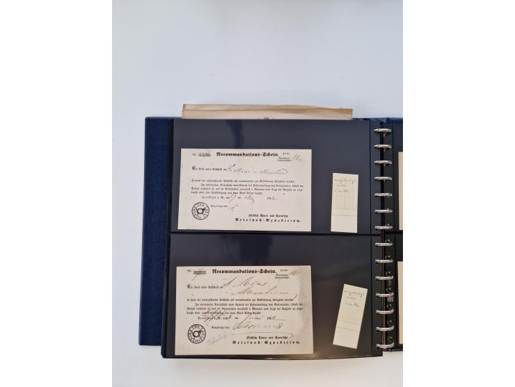 1750/1900 (ca.), Frankfurt am Main, reichhaltiger Sammlungsbestand mit rund 450 Belegen, dabei viele Postscheine der Brief- u