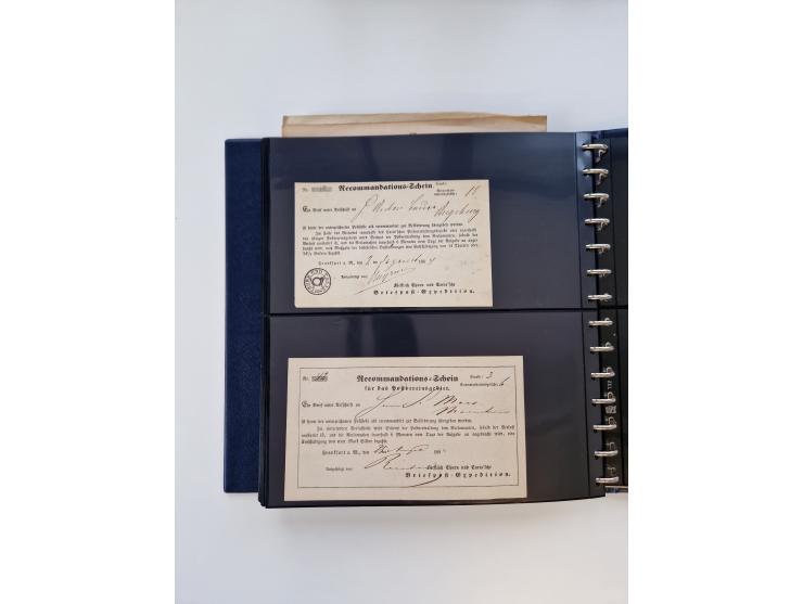 1750/1900 (ca.), Frankfurt am Main, reichhaltiger Sammlungsbestand mit rund 450 Belegen, dabei viele Postscheine der Brief- u