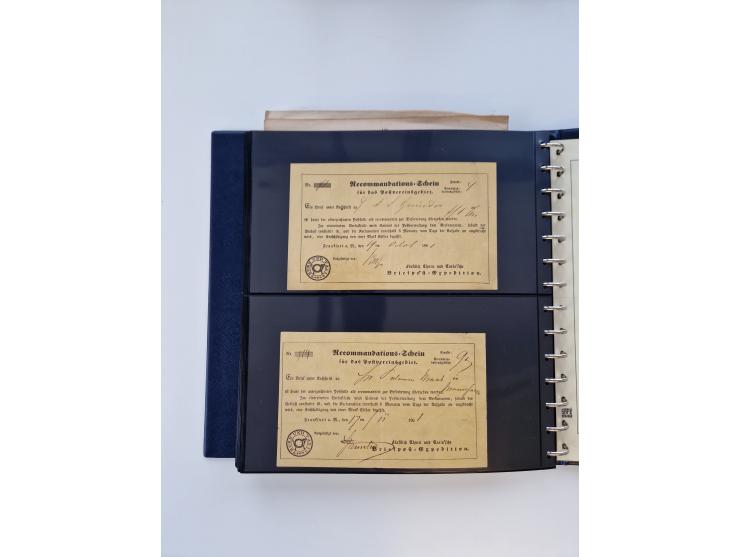 1750/1900 (ca.), Frankfurt am Main, reichhaltiger Sammlungsbestand mit rund 450 Belegen, dabei viele Postscheine der Brief- u