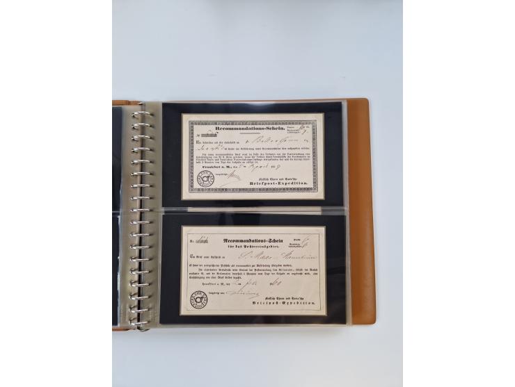 1750/1900 (ca.), Frankfurt am Main, reichhaltiger Sammlungsbestand mit rund 450 Belegen, dabei viele Postscheine der Brief- u