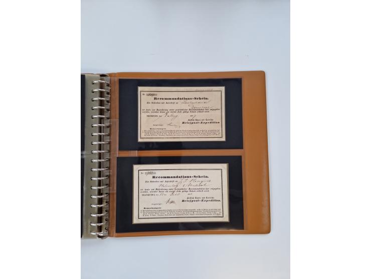 1750/1900 (ca.), Frankfurt am Main, reichhaltiger Sammlungsbestand mit rund 450 Belegen, dabei viele Postscheine der Brief- u