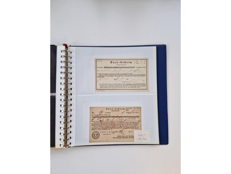 1750/1900 (ca.), Frankfurt am Main, reichhaltiger Sammlungsbestand mit rund 450 Belegen, dabei viele Postscheine der Brief- u