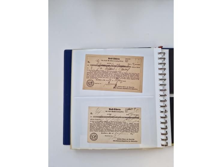 1750/1900 (ca.), Frankfurt am Main, reichhaltiger Sammlungsbestand mit rund 450 Belegen, dabei viele Postscheine der Brief- u