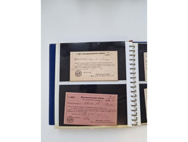 1750/1900 (ca.), Frankfurt am Main, reichhaltiger Sammlungsbestand mit rund 450 Belegen, dabei viele Postscheine der Brief- u