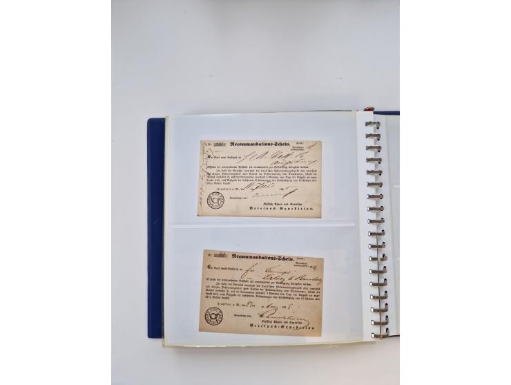 1750/1900 (ca.), Frankfurt am Main, reichhaltiger Sammlungsbestand mit rund 450 Belegen, dabei viele Postscheine der Brief- u