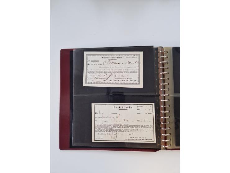 1750/1900 (ca.), Frankfurt am Main, reichhaltiger Sammlungsbestand mit rund 450 Belegen, dabei viele Postscheine der Brief- u