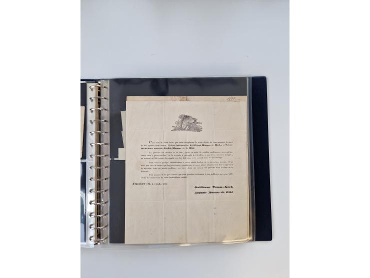 1750/1900 (ca.), Frankfurt am Main, reichhaltiger Sammlungsbestand mit rund 450 Belegen, dabei viele Postscheine der Brief- u