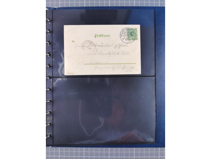 1887/1911, Sonderstempel von Frankfurt/Main, für diesen Zeitraum komplette Sammlung, bis auf ein Briefstück alles auf 39 Ganz