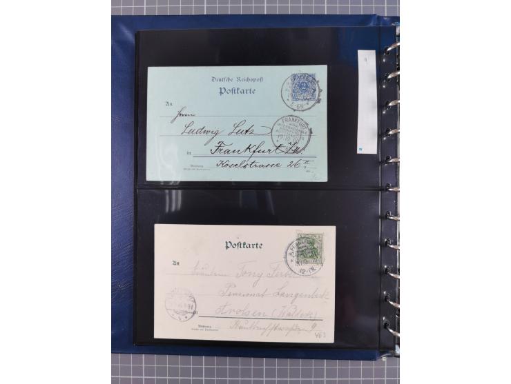 1887/1911, Sonderstempel von Frankfurt/Main, für diesen Zeitraum komplette Sammlung, bis auf ein Briefstück alles auf 39 Ganz