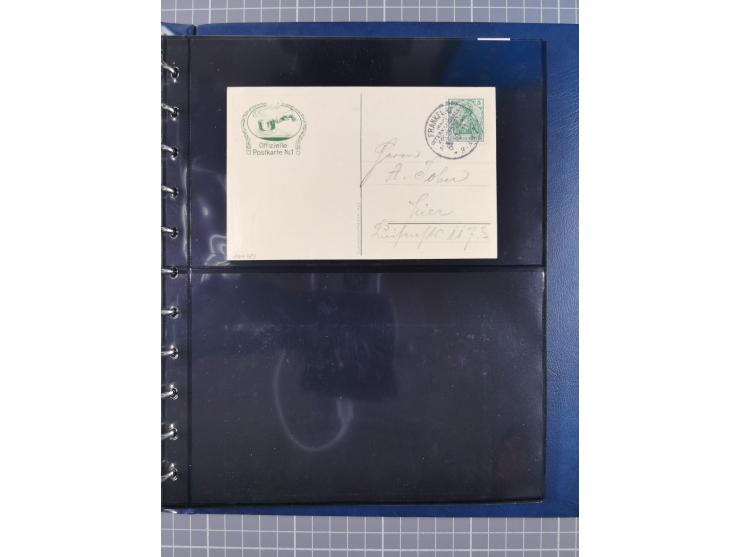 1887/1911, Sonderstempel von Frankfurt/Main, für diesen Zeitraum komplette Sammlung, bis auf ein Briefstück alles auf 39 Ganz