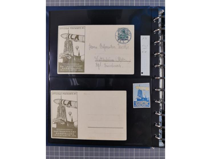 1887/1911, Sonderstempel von Frankfurt/Main, für diesen Zeitraum komplette Sammlung, bis auf ein Briefstück alles auf 39 Ganz