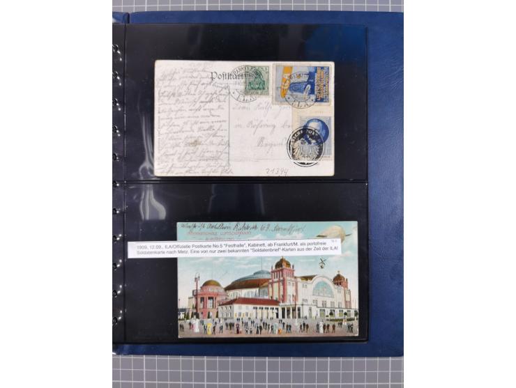 1887/1911, Sonderstempel von Frankfurt/Main, für diesen Zeitraum komplette Sammlung, bis auf ein Briefstück alles auf 39 Ganz