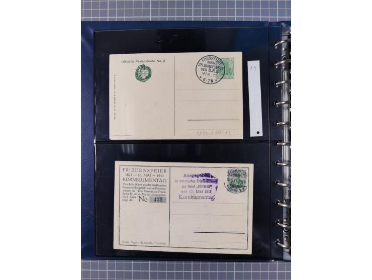 1887/1911, Sonderstempel von Frankfurt/Main, für diesen Zeitraum komplette Sammlung, bis auf ein Briefstück alles auf 39 Ganz