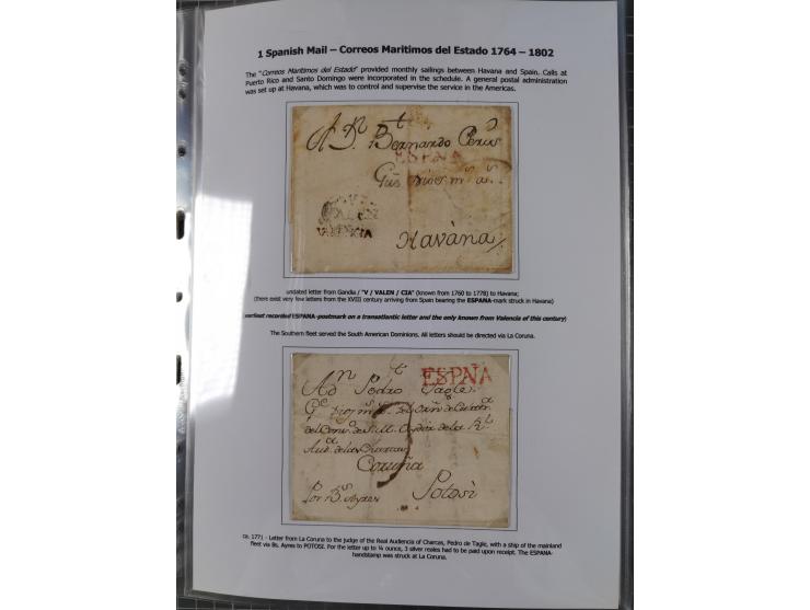 1770/1880 (ca.) Mail across the North Atlantic from-, to and via Cuba, exhibition collection with around 100 letters/letter s
