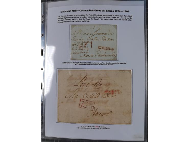 1770/1880 (ca.) Mail across the North Atlantic from-, to and via Cuba, exhibition collection with around 100 letters/letter s