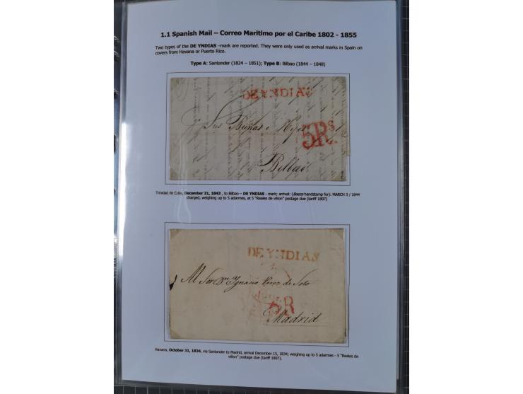 1770/1880 (ca.) Mail across the North Atlantic from-, to and via Cuba, exhibition collection with around 100 letters/letter s