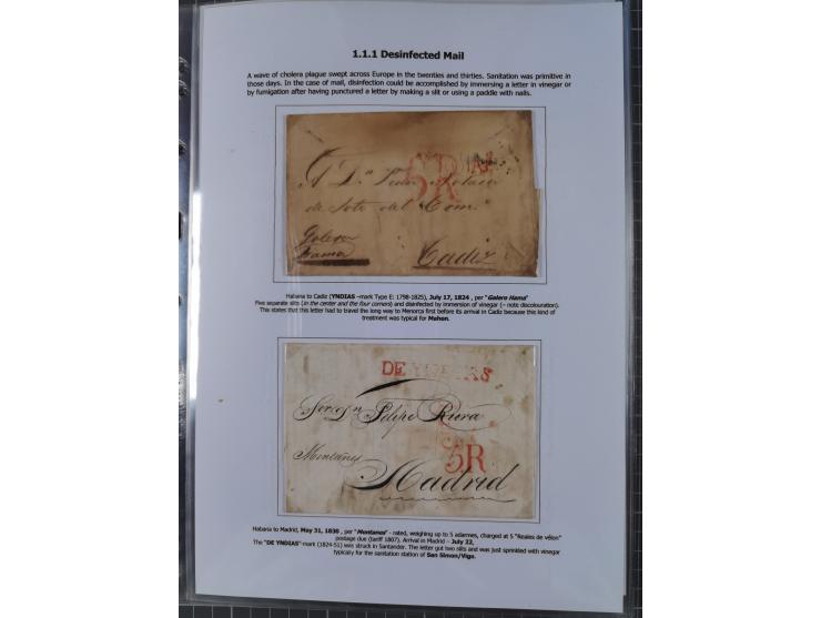 1770/1880 (ca.) Mail across the North Atlantic from-, to and via Cuba, exhibition collection with around 100 letters/letter s
