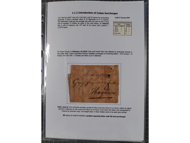 1770/1880 (ca.) Mail across the North Atlantic from-, to and via Cuba, exhibition collection with around 100 letters/letter s