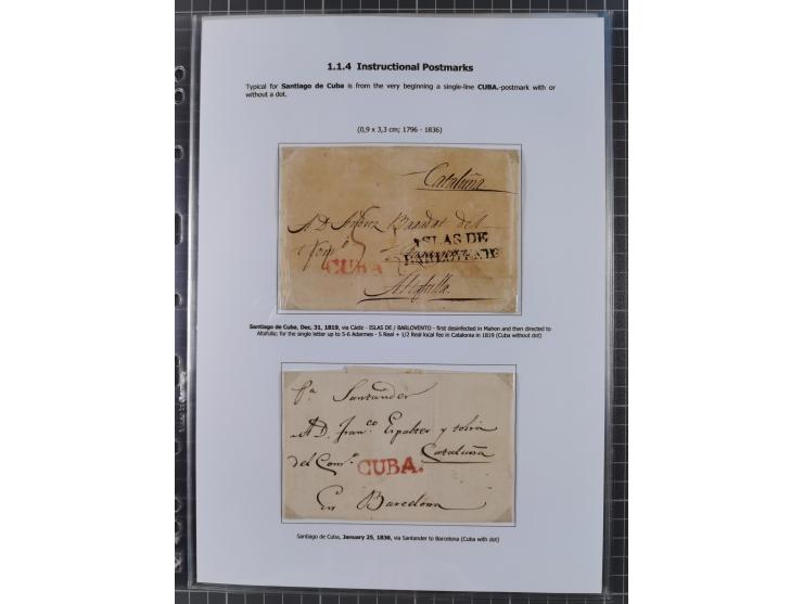1770/1880 (ca.) Mail across the North Atlantic from-, to and via Cuba, exhibition collection with around 100 letters/letter s