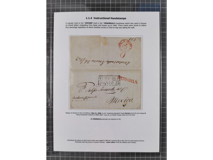 1770/1880 (ca.) Mail across the North Atlantic from-, to and via Cuba, exhibition collection with around 100 letters/letter s