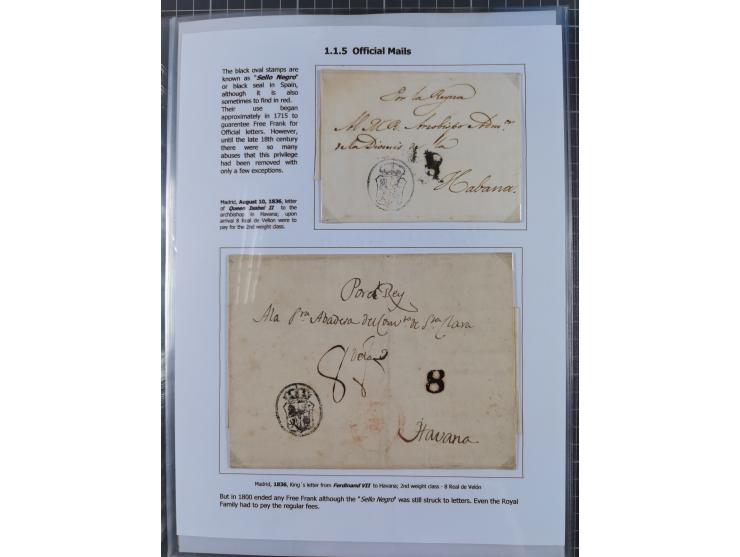 1770/1880 (ca.) Mail across the North Atlantic from-, to and via Cuba, exhibition collection with around 100 letters/letter s