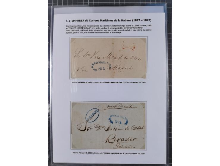 1770/1880 (ca.) Mail across the North Atlantic from-, to and via Cuba, exhibition collection with around 100 letters/letter s