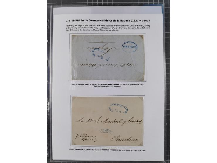 1770/1880 (ca.) Mail across the North Atlantic from-, to and via Cuba, exhibition collection with around 100 letters/letter s