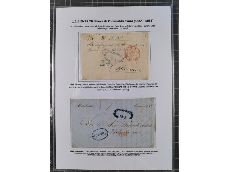 1770/1880 (ca.) Mail across the North Atlantic from-, to and via Cuba, exhibition collection with around 100 letters/letter s