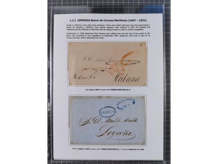 1770/1880 (ca.) Mail across the North Atlantic from-, to and via Cuba, exhibition collection with around 100 letters/letter s