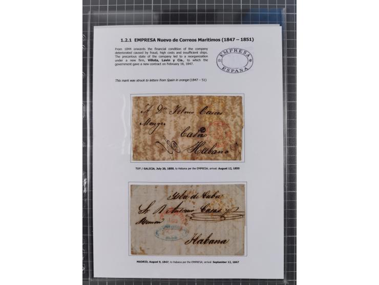 1770/1880 (ca.) Mail across the North Atlantic from-, to and via Cuba, exhibition collection with around 100 letters/letter s