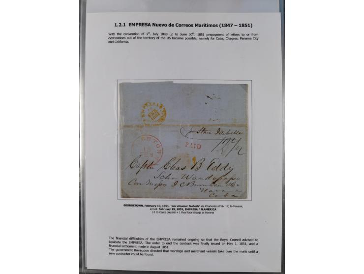 1770/1880 (ca.) Mail across the North Atlantic from-, to and via Cuba, exhibition collection with around 100 letters/letter s