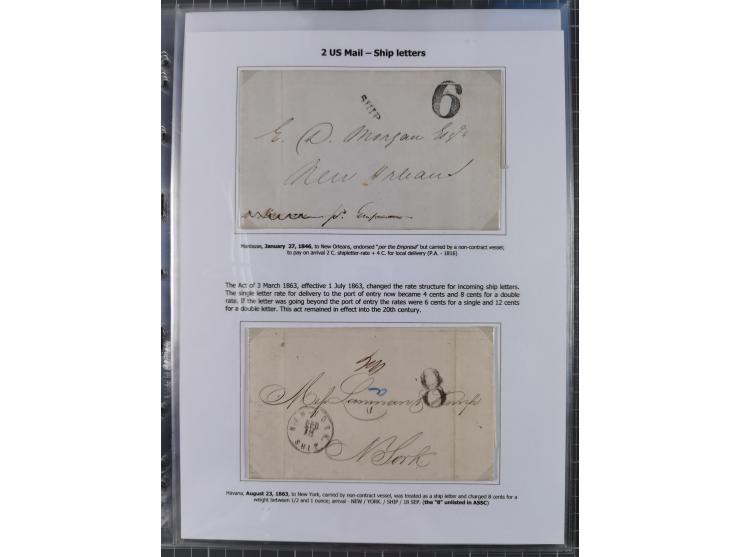 1770/1880 (ca.) Mail across the North Atlantic from-, to and via Cuba, exhibition collection with around 100 letters/letter s