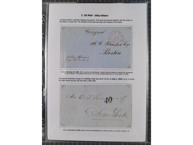1770/1880 (ca.) Mail across the North Atlantic from-, to and via Cuba, exhibition collection with around 100 letters/letter s