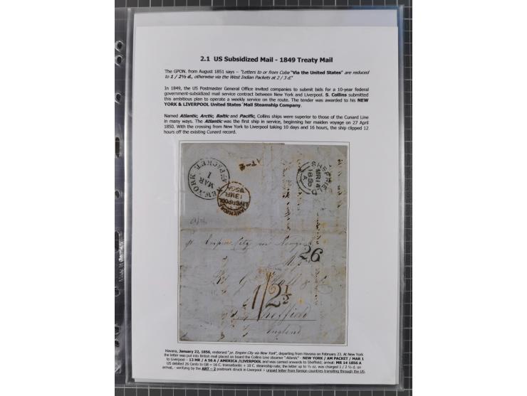 1770/1880 (ca.) Mail across the North Atlantic from-, to and via Cuba, exhibition collection with around 100 letters/letter s