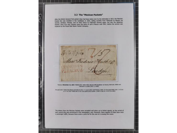 1770/1880 (ca.) Mail across the North Atlantic from-, to and via Cuba, exhibition collection with around 100 letters/letter s