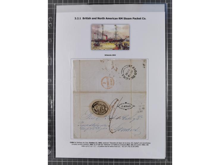 1770/1880 (ca.) Mail across the North Atlantic from-, to and via Cuba, exhibition collection with around 100 letters/letter s