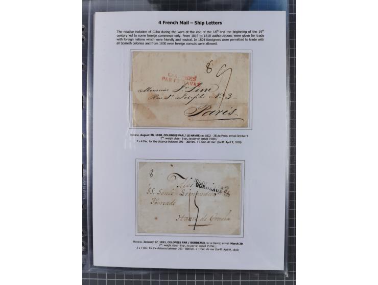 1770/1880 (ca.) Mail across the North Atlantic from-, to and via Cuba, exhibition collection with around 100 letters/letter s