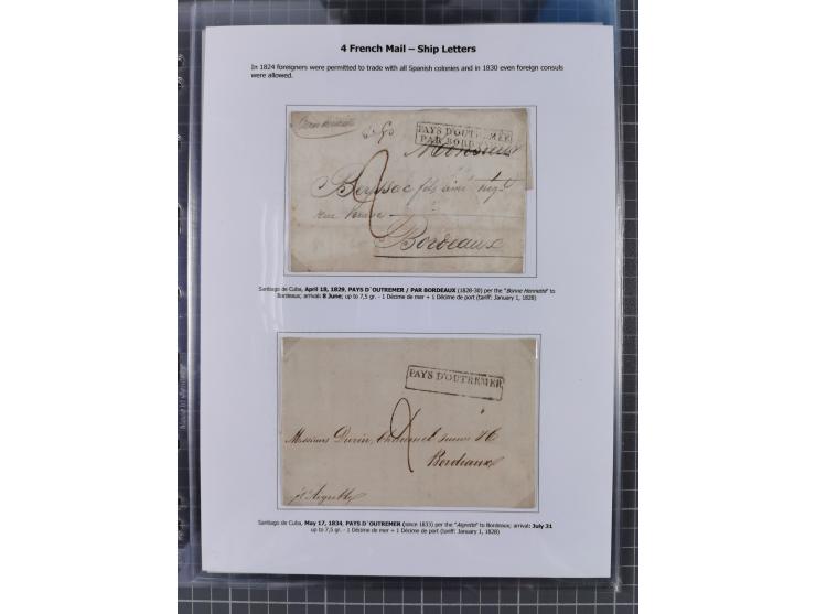 1770/1880 (ca.) Mail across the North Atlantic from-, to and via Cuba, exhibition collection with around 100 letters/letter s